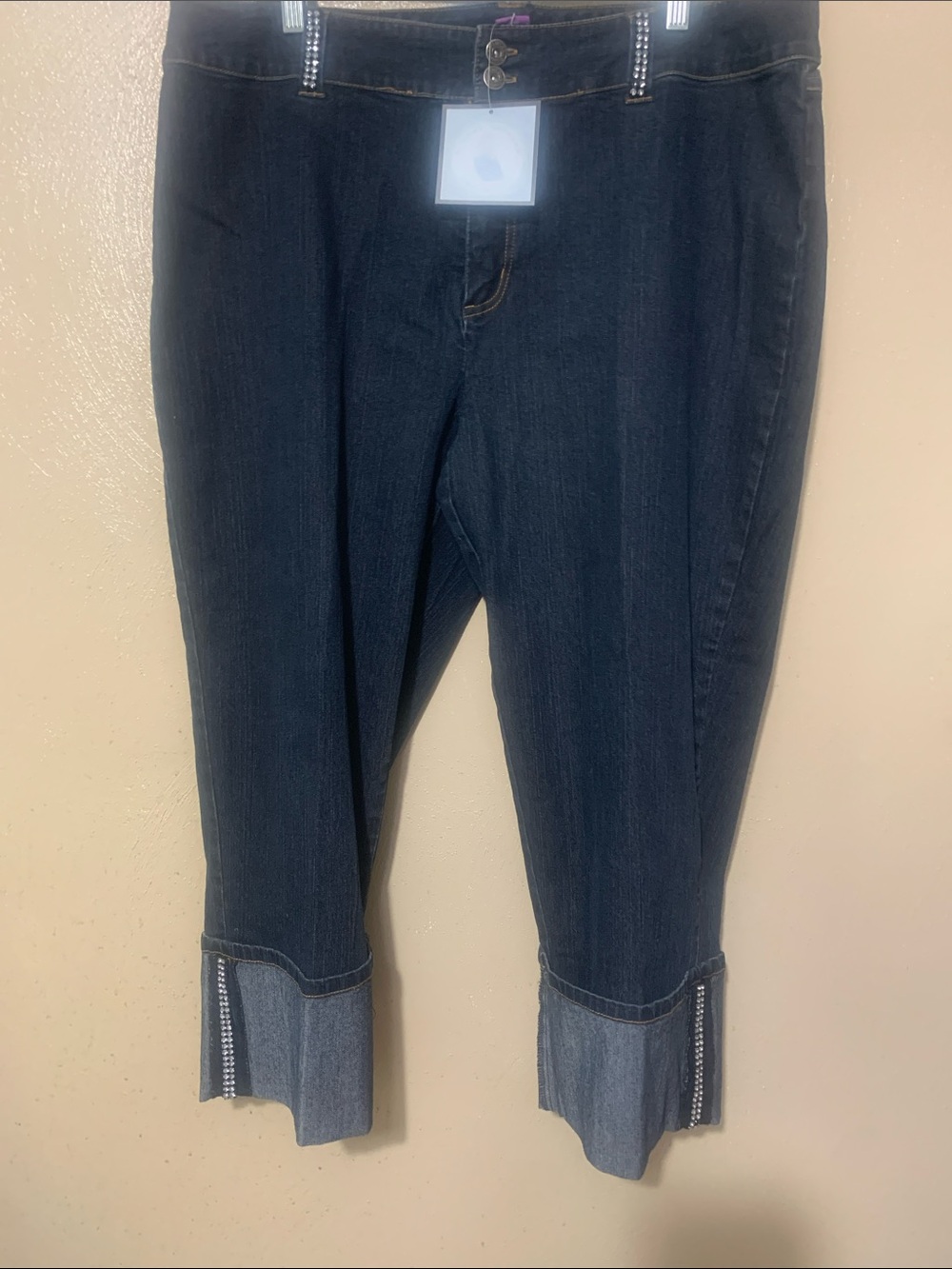 Suzanne Somers Collection 18W Dark Wash  with Embellished Trim NWT